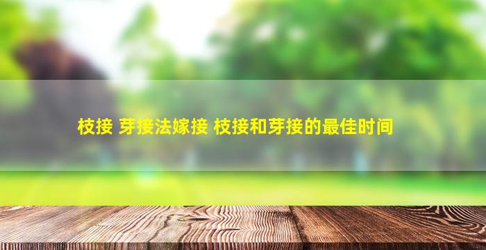 枝接 芽接法嫁接 枝接和芽接的最佳时间